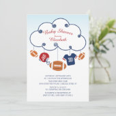 Schattige Football Baby Douche Uitnodigingen (Staand voorkant)