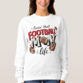 Schattige Football Mom life word art Trui (Voorkant)
