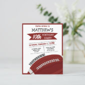 Schattige Football Ribbon Budget Verjaardagsuitnod (Staand voorkant)