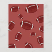 Schattige Football Ribbon Budget Verjaardagsuitnod (Achterkant)