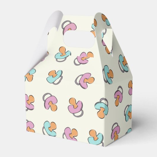 Schattige fopspeen Geslacht onthullen Baby shower Bedankdoosjes (Voorkant Zijde)