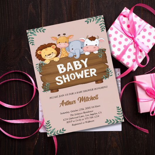 Schattige Forest Friends Baby shower Kaart