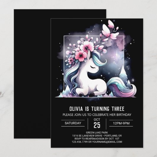 Schattige Forest Horse Verjaardag Kaart (Voorkant / Achterkant)