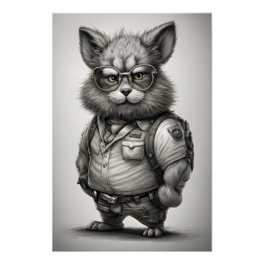 Schattige Forest Ranger konijnenbril Perfect Poster (Voorkant)