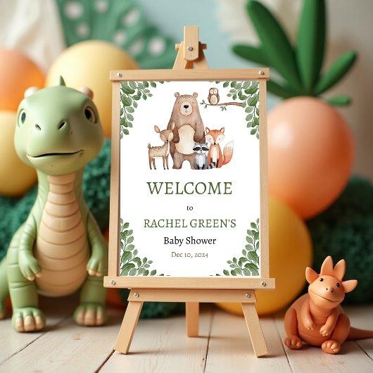 Schattige Forest Woodland Animals Baby shower Welk Poster