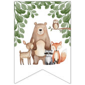 Schattige Forest Woodland Animals Baby shower Welk Vlaggetjes (Eerste vlag)