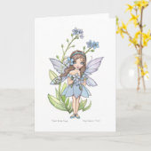 Schattige Forget Me Not Flower Fairy Kaart (Gele Bloem)
