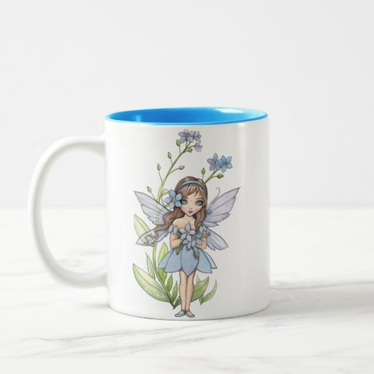 Schattige Forget Me Not Flower Fairy Mok (Links)