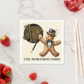 Schattige Formal Gingerbread Man Nieuwjaar Servet (Insitu)