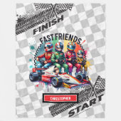 Schattige Formule 1 Boy Racing Verjaardag Fleece Deken (Voorkant)