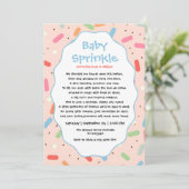 Schattige formulering baby sprinkle uitnodigingen (Staand voorkant)