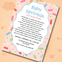 Schattige formulering baby sprinkle uitnodigingen