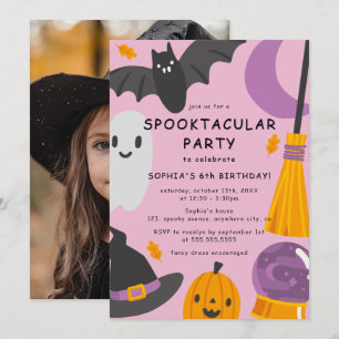 Schattige foto Halloween kinderverjaardag Kaart