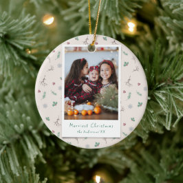 Schattige foto Kerstmis Keramisch Ornament