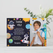 Schattige foto ruimte thema elke leeftijd verjaard bedankkaart (Staand voorkant)