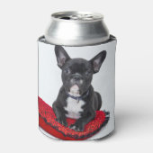 Schattige foto van bulledog Black en White Blikjeskoeler (Blikje Voorkant)