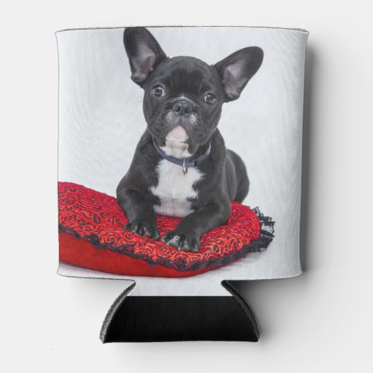 Schattige foto van bulledog Black en White Blikjeskoeler (Voorkant)