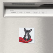 Schattige foto van bulledog Black en White Magneet (Insitu (Vaatwasser))