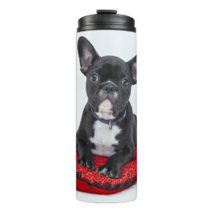 Schattige foto van bulledog Black en White Thermosbeker