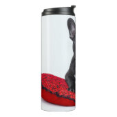 Schattige foto van bulledog Black en White Thermosbeker (Gedraaid links)