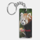 Schattige foto van een rode panda sleutelhanger (Voorkant Links)
