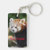 Schattige foto van een rode panda sleutelhanger (achterkant)