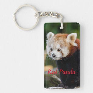 Schattige foto van een rode panda sleutelhanger