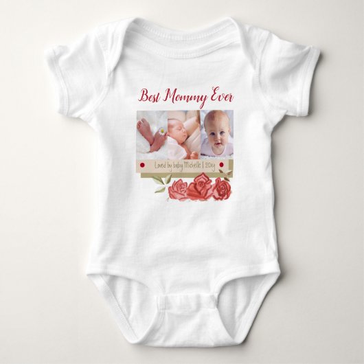 Schattige fotocollage Beste moeder ooit eerste Moe Romper (Voorkant)