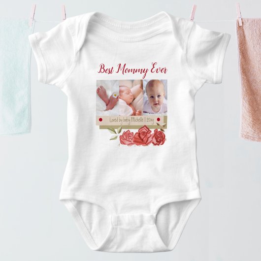 Schattige fotocollage Beste moeder ooit eerste Moe Romper