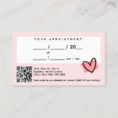 Schattige Fotograaf Camera Zwart & Roze Afspraak Visitekaartje (Achterkant)