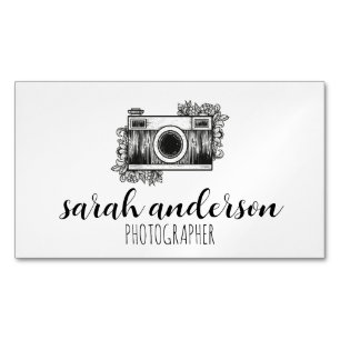 Schattige Fotograaf Vintage Camera Magnetisch Visitekaartje