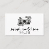Schattige Fotograaf Vintage Camera Visitekaartje (Voorkant)