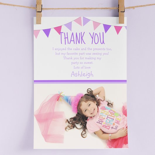 Schattige fotokinderen Platte bedankkaart