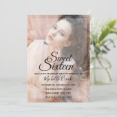 Schattige fototemplate - Sweet Sixteen Kaart (Staand voorkant)