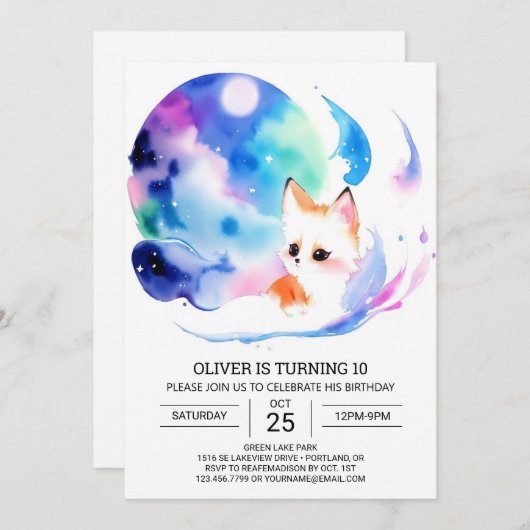 Schattige Fox Adventure voor Kinderen Verjaardag Kaart (Voorkant / Achterkant)