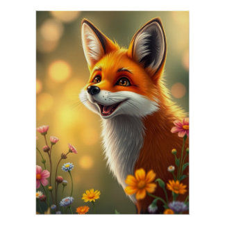 Schattige Fox Art Perfect Poster