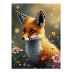 Schattige Fox Art Perfect Poster