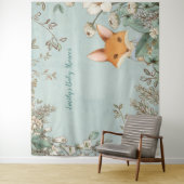 Schattige Fox  Baby shower Achtergrond landschap Wandkleed (In situ)