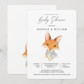 Schattige Fox Baby shower Genderneutraal Kaart (Voorkant / Achterkant)