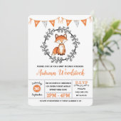 Schattige Fox Baby shower / Modern Woodland Forest Kaart (Staand voorkant)