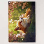 Schattige Fox Basking in het voorjaar Legpuzzel (Verticaal)