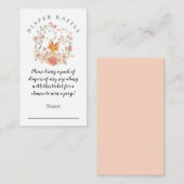  Schattige Fox Bloemen Luier Raffle Meisje Douche Informatiekaartje (Voorkant / Achterkant)