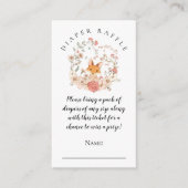 Schattige Fox Bloemen Luier Raffle Meisje Douche Informatiekaartje (Voorkant)