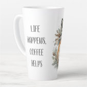 Schattige Fox Bloemenkrans winter wonderland Latte Mok (Linkerhoek)