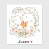 Schattige  Fox Botanische Bloemen Baby Boy Sticker (Vel)