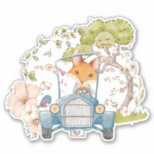 Schattige  Fox Botanische Bloemen Baby jongen