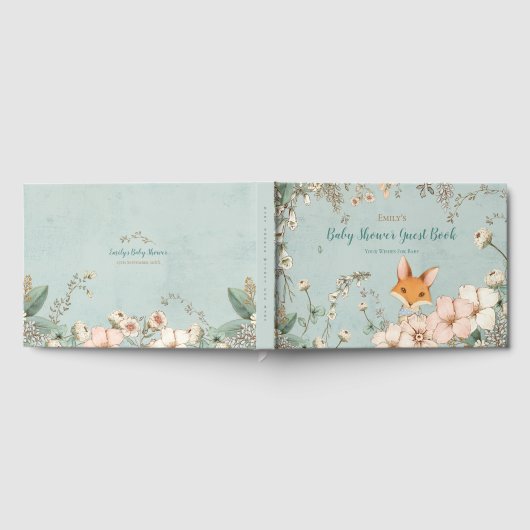  Schattige Fox Botanische Wensen voor Baby shower Gastenboek (Volledig)