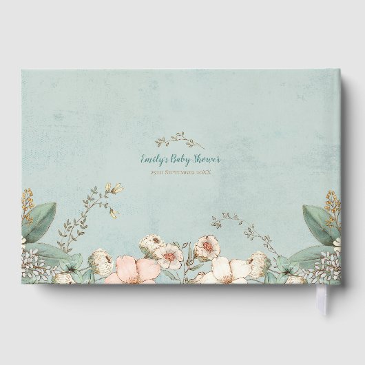  Schattige Fox Botanische Wensen voor Baby shower Gastenboek (Achterkant)