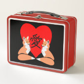 Schattige fox Cartoon Love Heart (Voorkant)