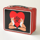 Schattige fox Cartoon Love Heart (Achterkant)